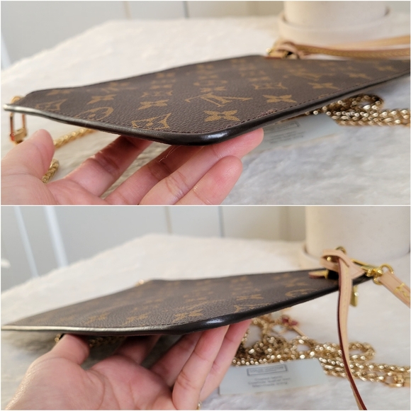 💕 LOUIS VUITTON Neverfull Monogram "PEONY" Mm/Gm Clutch/ Wristlet/Crossbody - Picture 9 of 16
